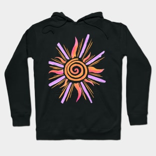 Watercolor Sunshine - Orange & Lavender Hoodie